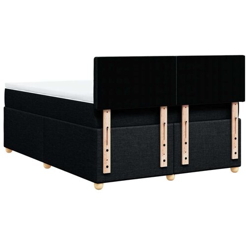 vidaXL Krevet s oprugama i madracem crni 140 x 190 cm od tkanine Cene