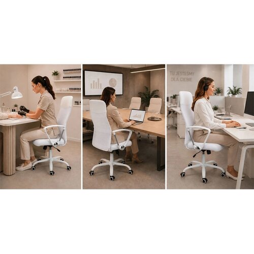 Sofotel Tamar 2468 ergonomska uredska stolica od mikromreže &ndash; bela Cene