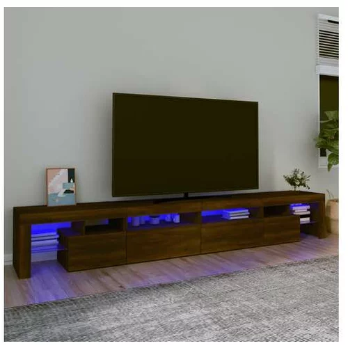  TV omarica z LED lučkami rjav hrast 280x36,5x40 cm