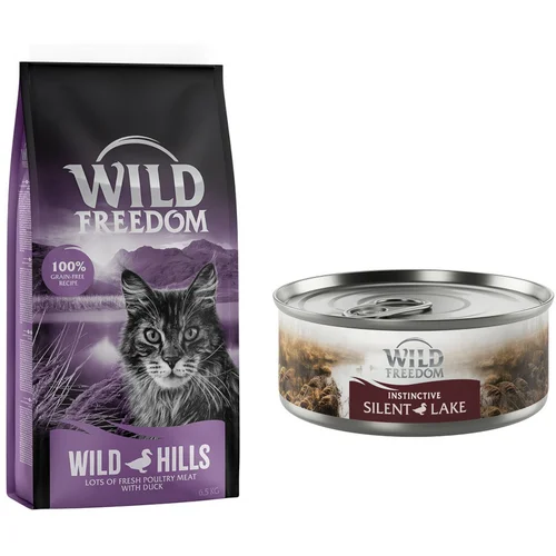 Wild Freedom Posebna cijena! 6,5 kg + 6 x 70 g "Instinctive" mokra hrana Wild Hills - pačetina + 6 x 70 g pačetina