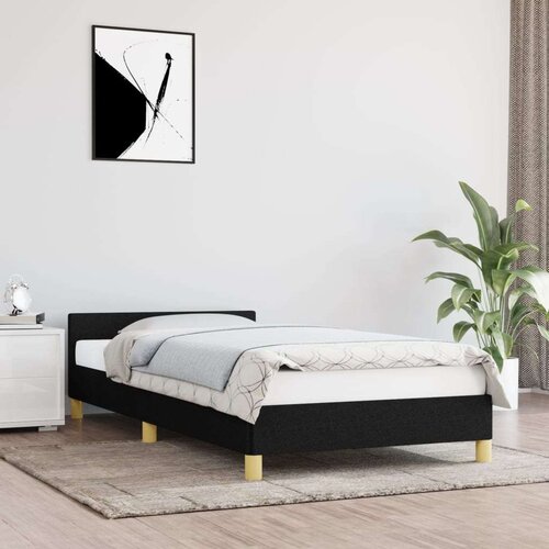 VidaXL okvir za krevet s uzglavljem crni 100x200 cm od tkanine Slike