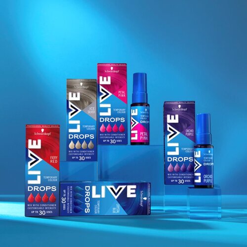 Schwarzkopf LIVE Drops izpiralna barvna senca odtenek Crystal Blue 30 ml Slike