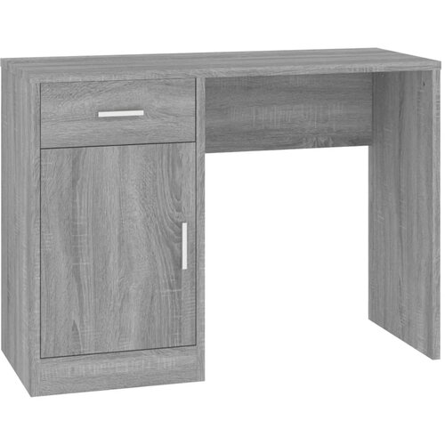 Maison Chic Pisalna miza - pisarniška miza - Računalniška miza s predalom in omarico siva sonoma 100x40x73 cm les, (21785716) Cene