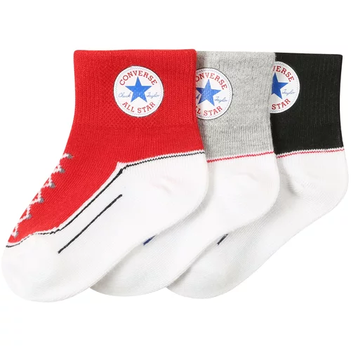 Converse Čarape 'INFANT' siva / crvena / crna / bijela