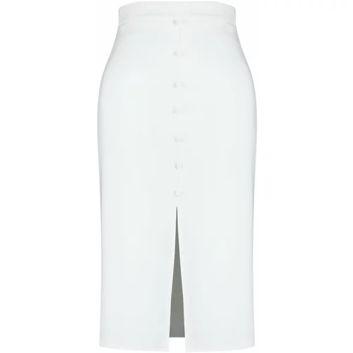 Trendyol Curve White High Waist Woven Pencil Skirt