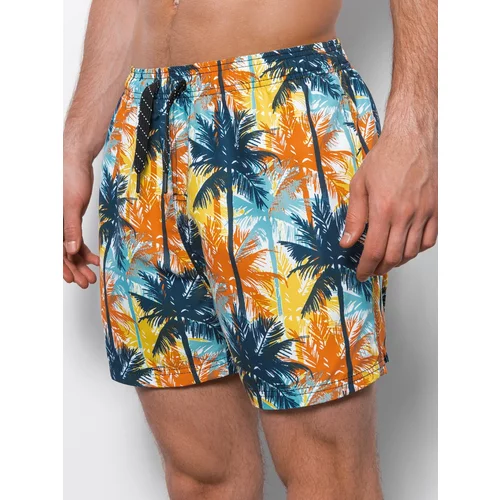 Ombre Men's swimming trunks in palm trees - blue and orange