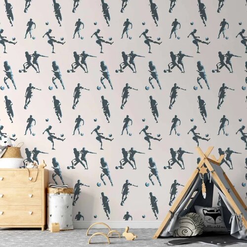  Tapeta - Football Characters - Action and movement in silhouettes on a light background. 50x1000 Standard Cijene