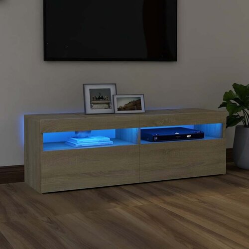 TV ormarić s LED svjetlima boja hrasta sonome 120x35x40 cm Slike
