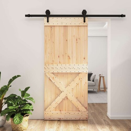  Klizna vrata s priborom za montažu 90 x 210 cm masivna borovina Cijene