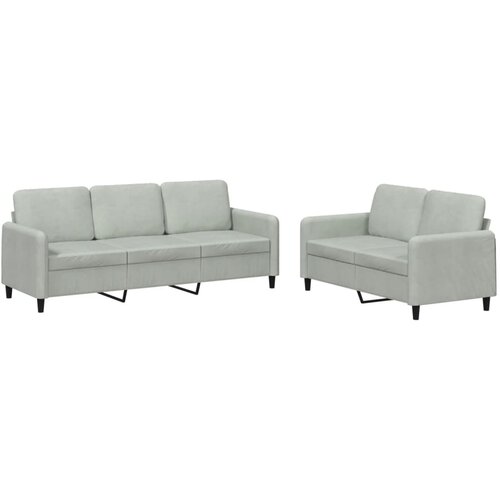  2-dijelni set sofa svjetlosivi bar&amp;scaron;unasti Siva Slike