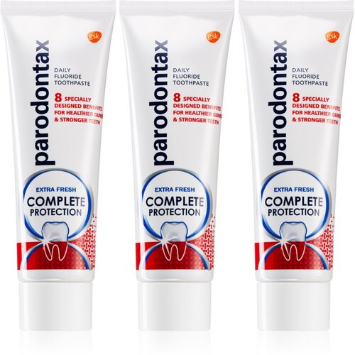 Parodontax Complete Protection Extra Fresh zobna pasta s fluoridom za zdrave zobe in dlesni 3x75 ml Slike