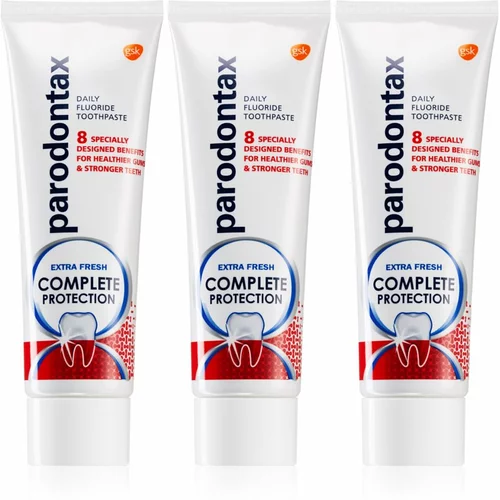 Parodontax Complete Protection Extra Fresh zobna pasta s fluoridom za zdrave zobe in dlesni 3x75 ml