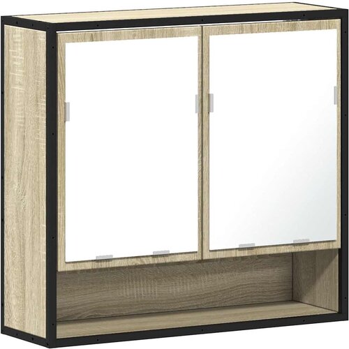 Maison Chic Kopalniška omarica - Kopalniški kabinet z ogledalom sonoma hrast 65x20x60 cm, (21794696) Cene