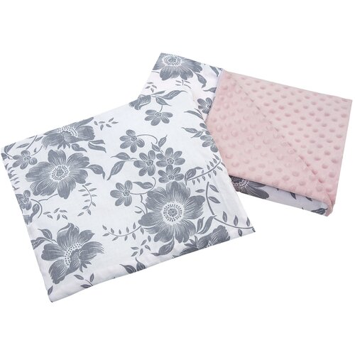 Medi Partners Quilt 55x75 + pillow 35x30 cotton + minky – Berry + pink Minky Slike