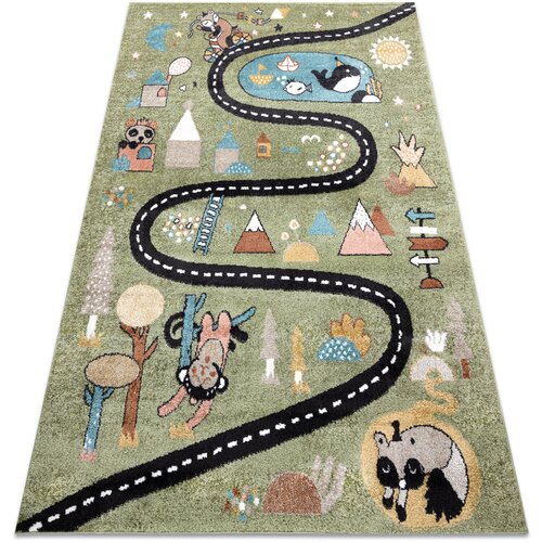 RugsX Preproge Preproga FUN Route za otroke, ulica, živali 240x330 cm Zelena Cene