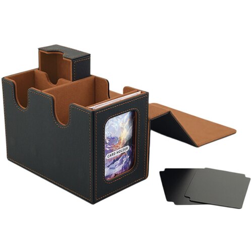 INF Premium PU usnjena škatla za karte z žametom, 160 kart Black&Gold, (5000290805) Cene