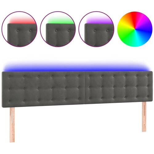Maison Chic led posteljno vzglavje - vzglavna omarica - nočna omarica temno sivo 180x5x78/88 cm žamet, (21711828) Slike