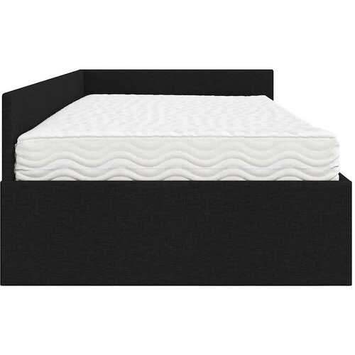  Kutni krevetni okvir s madracem Ostalo 2 pcs Crna tkanina Slike