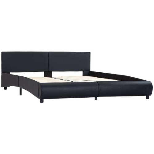  Okvir za krevet od umjetne kože s LED svjetlom crni 160x200 cm Slike
