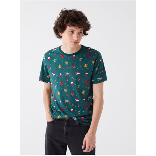 LC Waikiki Men&amp;#039;s Crew Neck Short Sleeve Christmas Themed Combed Cotton T-Shirt Slike
