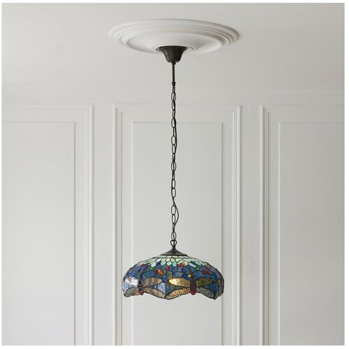 Endon 112195 - Luster na lancu Tiffany DRAGONFLY 1xE27/60W/230V, prečnik 41 cm Cene