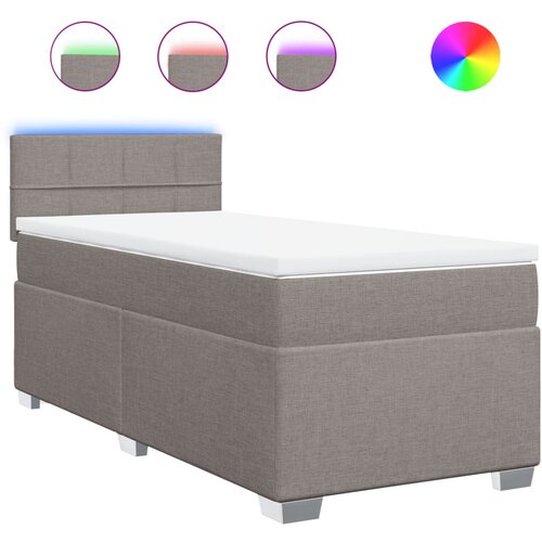 VidaXL Box spring postelja z vzmetnico taupe 100x200 cm blago, (21291174) Slike