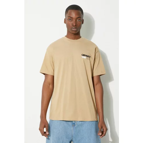 Carhartt WIP Pamučna majica S/S Contact Sheet T-Shirt za muškarce, boja: bež, s tiskom, I033178.1YAXX