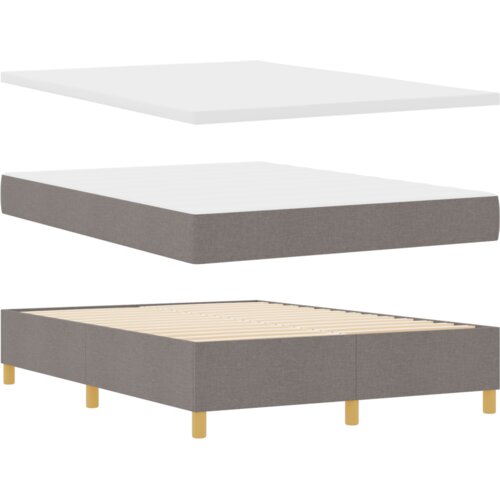 Box Spring Krevet s Madracem Taupe 140x190 cm Tkanina Slike