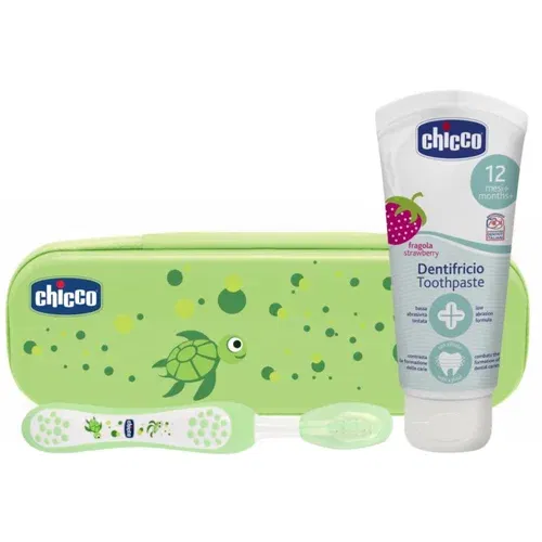 Chicco Always Smiling Green set njege za zube Strawberry(za djecu)