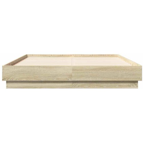  Okvir za krevet boja hrasta 120x190 cm od konstruiranog drva Smeđa 120 x 190 cm Slike