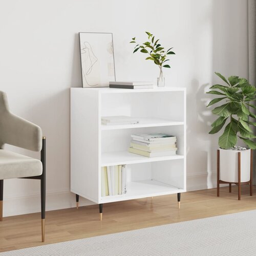 VidaXL Komoda visok sijaj bela 57x35x70 cm inženirski les Slike