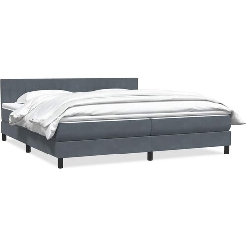 vidaXL Box Spring postelja z vzmetnico Temno siva 180x220 cm žamet Cene