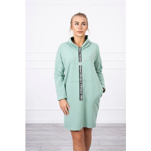 Kesi Dark mint dress with tie