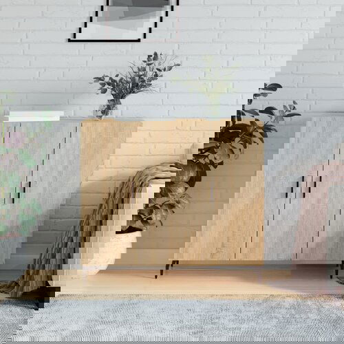 vidaXL Komoda sonoma hrast 90x34x80 cm konstruiran les Cene
