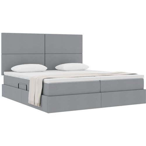  Krevet s od storage s pohranom Svjetlosiva 180 x 200 cm Tkanina Slike