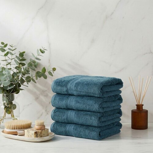 List Petrol Petrol Green Hand Towel Set (4 Pieces) Slike