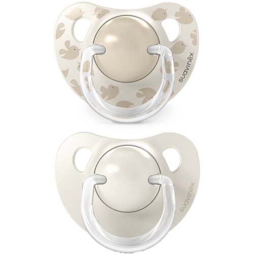 Suavinex Birdies Anatomical Silicone 6-18m duda Cream 2 kom Slike