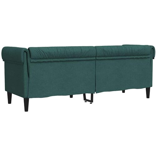  Trosjed Chesterfield tamnozeleni od tkanine Slike