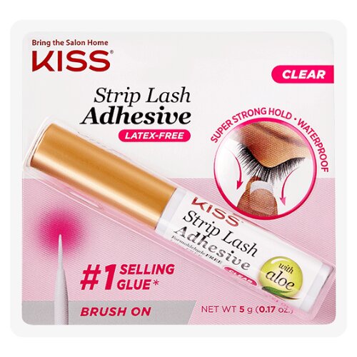 Kiss Strip Lash Adhesive prozirno ljepilo za umjetne trepavice 5 g Slike