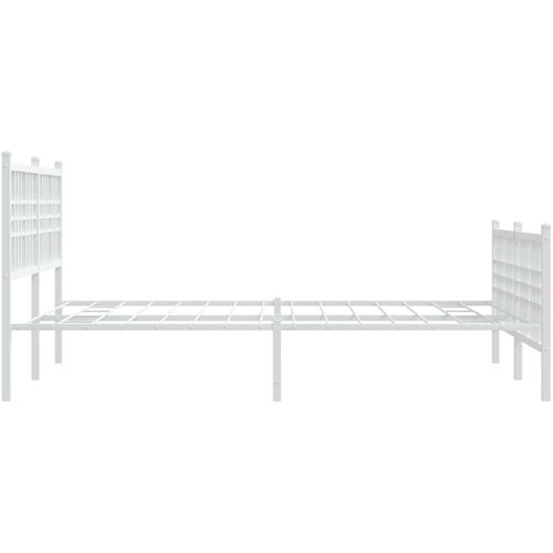 vidaXL Kovinski posteljni okvir z vzglavjem in vznožjem bel 120x200 cm Cene