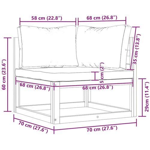  Modularna kutna sofa i krem bijeli jastuci bagremovo drvo Slike