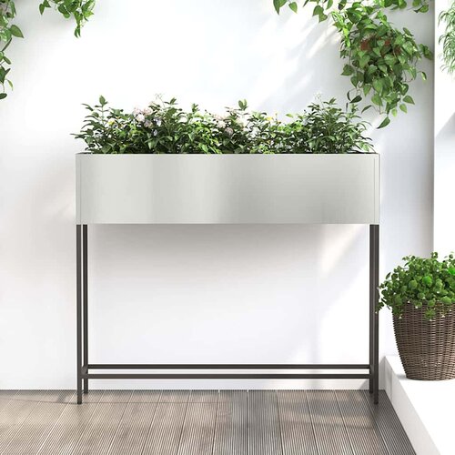  Povi&scaron;eni Vrtni Planter Srebrno 100 x 26 x 82 cm Cinkani čelik Cijene