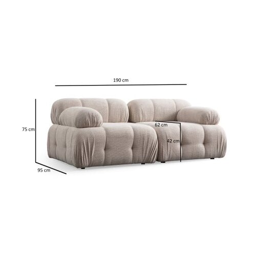 Atelier Del Sofa Kutna garnitura Petite, 190x160 cm, Krem Slike