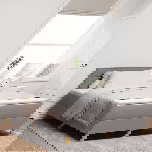Box Spring postelja z vzmetnico Taupe 120x200 cm Tkanina, (22080963) Slike