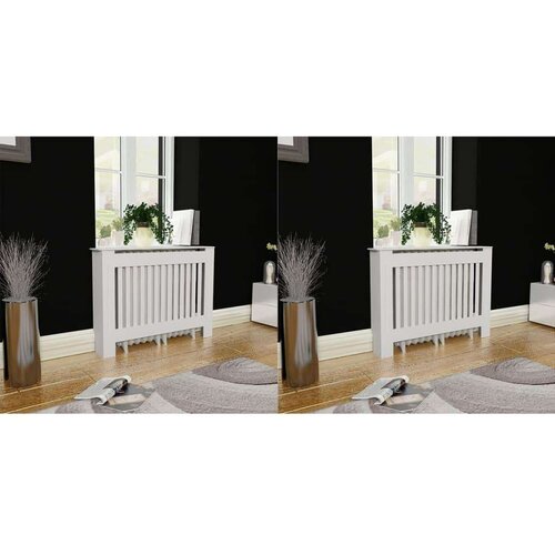  Pokrovi za radijator 2 kom bijeli mdf 112 cm Cene