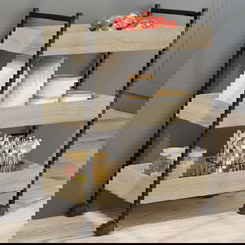 VidaXL Kuhinjska kolica boja hrasta 50 x 30 x 70 cm konstruirano drvo Slike