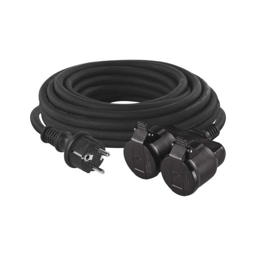  Zunanji podaljšek 25 m / 2 vtičnici / črni / guma / 250 V / 1,5 mm2 Cene