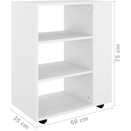  s kotačima bijeli 60 x 35 x 75 cm konstruirano drvo Slike