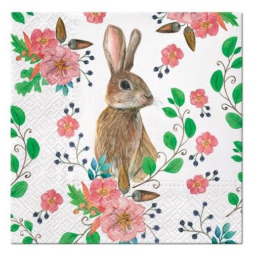  Decoupage salvete - Rabbit Berries - 1kom Slike