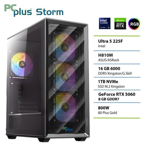PCPLUS Storm Core Ultra 5 225F 16GB 1TB SSD RTX 5060 8GB gaming namizni računalnik Cene